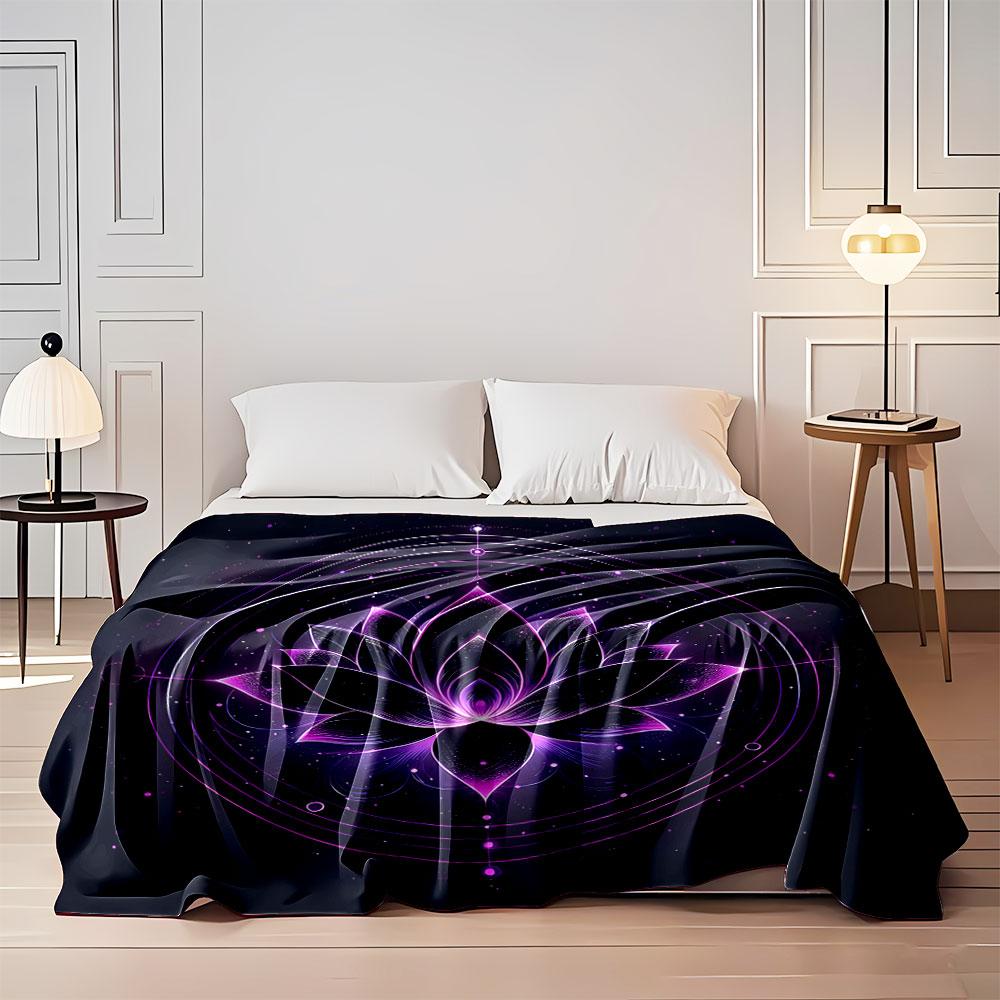 Glowing Lotus Mandala Design print blanket soft and cozy perfect for the living room bed sofa or a nap,gift