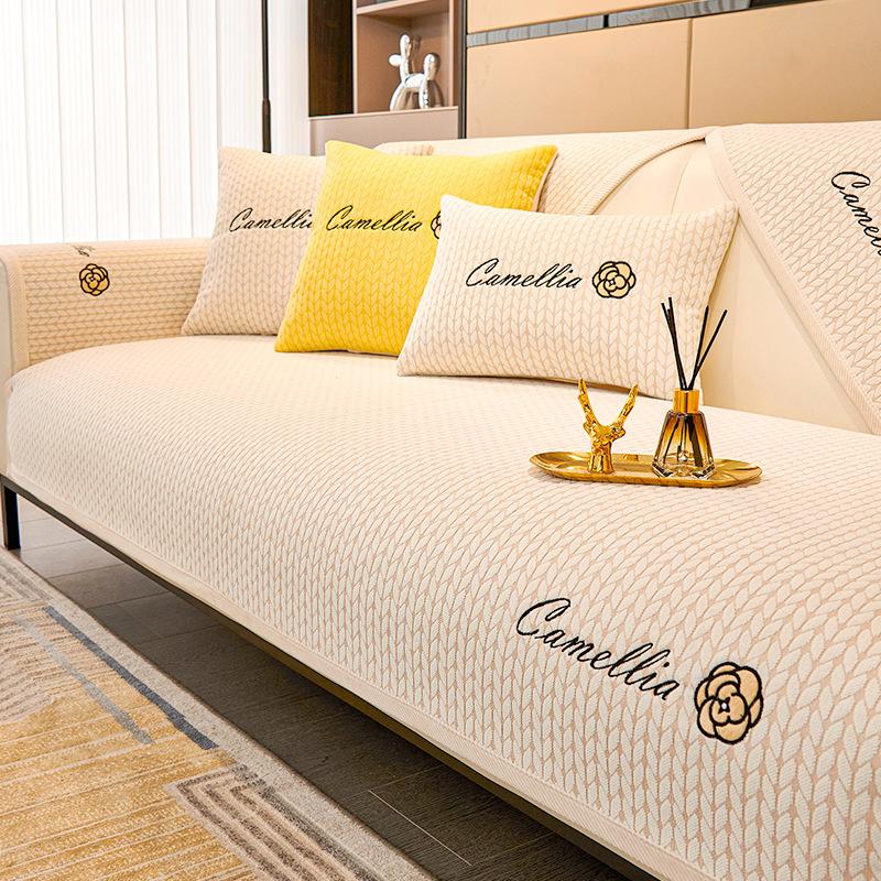 

Полотенце для дивана из синели, жаккардовые нескользящие чехлы для диванов с шипами пшеницы для гостиной, чехлы для дивана в форме буквы L, чехлы для домашних животных, детский коврик для дивана 70x70cm 1pcs