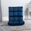 Armchair Guest Mattress Floor Chair, Adjustable Backrest, Velour Look, 55 cm x 71 cm x 53.5 cm, Blue