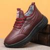 Cotton Shoes Winter Lightweight Velvet Warm Soft Leather Surface In Mom and Dad Cotton Boots