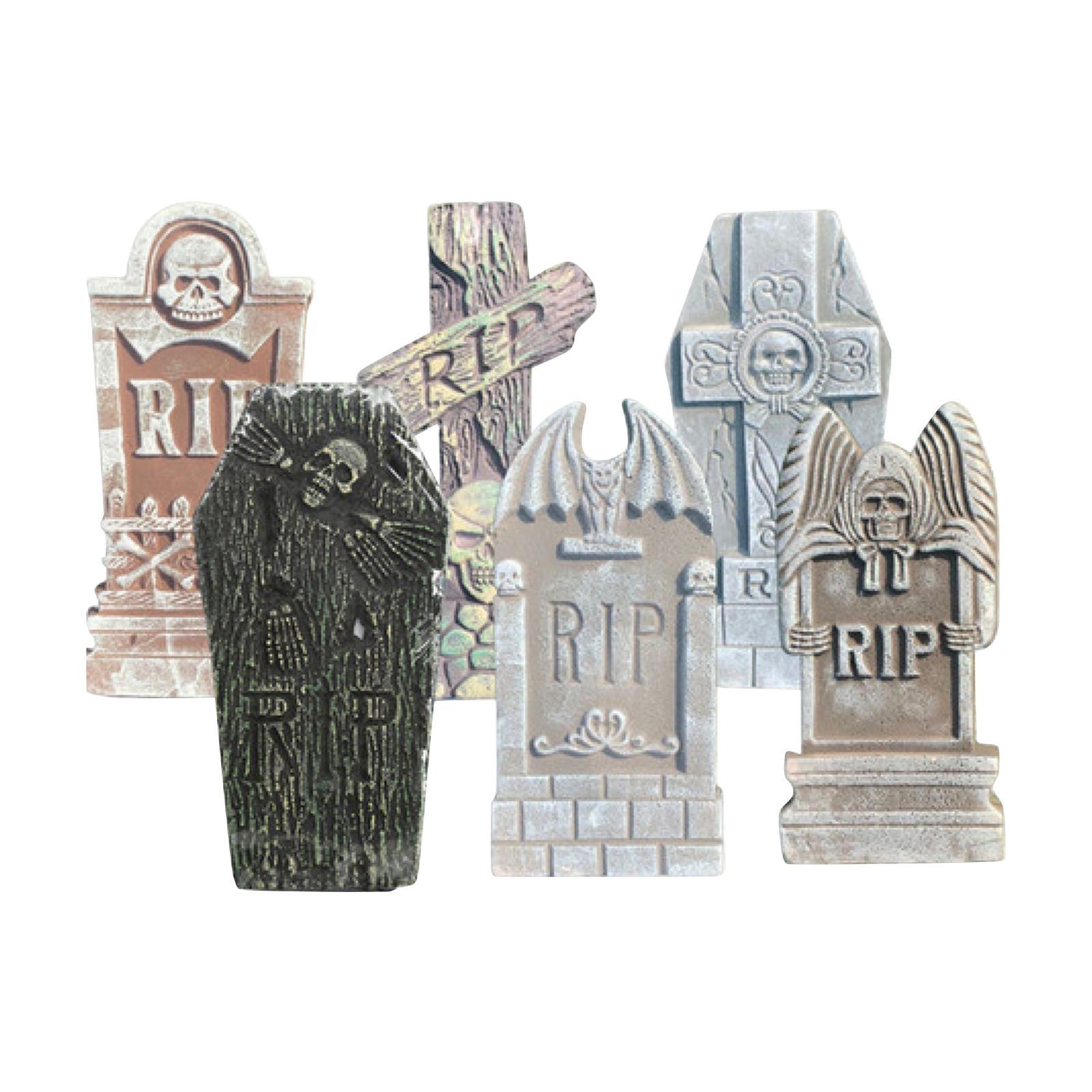 

Хэллоуин Пенопластовый Надгробный Камень Кладбища, Хэллоуин Надгробный Камень Уличное Украшение Для Украшения Могилы с 12 Металлическими Колышками Для Украшения Кладбищенского Двора для Вечеринки One Size