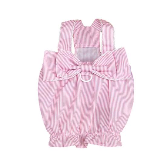 Pet Striped Dress Spring Summer Sleeveless Large Bow Small Dogs Cats Dress Breathable Pet Costume Outfit Apparel