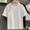 Sommer Strass Nieten T-Shirt für Herren Kleidung Rundhals Lässiges T-Shirt Mode High Street 2024 Herren Sommer Kurzarm