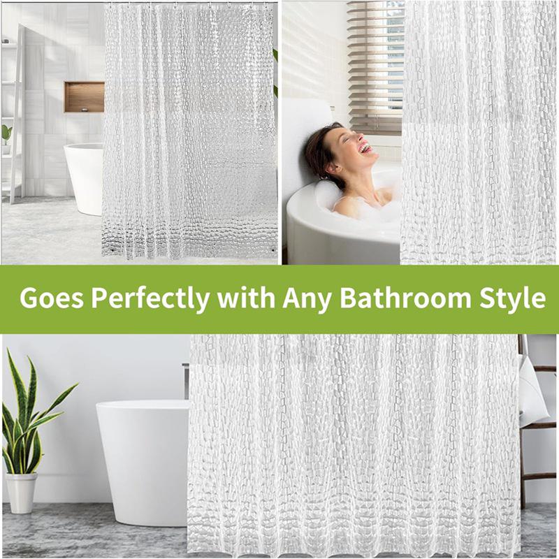 PEVA Waterproof Shower Curtain - Thickened, No-Punch, Simple Partition for Bathroom or Dormitory