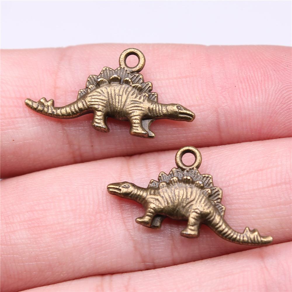 10 Stück Anhänger Dinosaurier Brontosaurus Tibetische Bronze Silberfarbe Anhänger Antiker Schmuckherstellung DIY Handgemachtes Handwerk