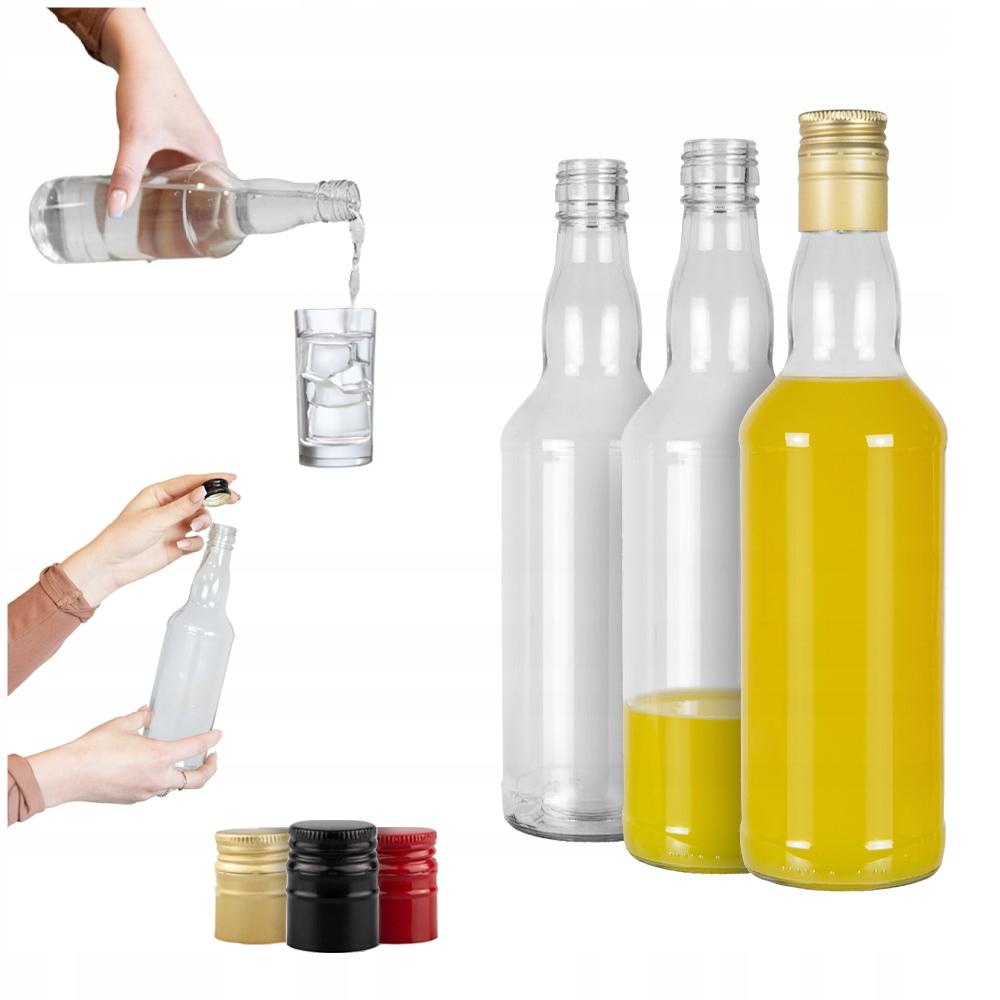 50x MONOPOL glass bottles 0.5l for vodka, long cap