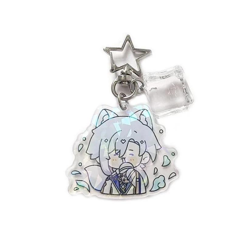 

Anime Genshins Creative Laser Acrylic Keychain Cartoon Figure Xiao Venti Alhaitham Bag Pendant Key Rings Cospaly Gift Toys
