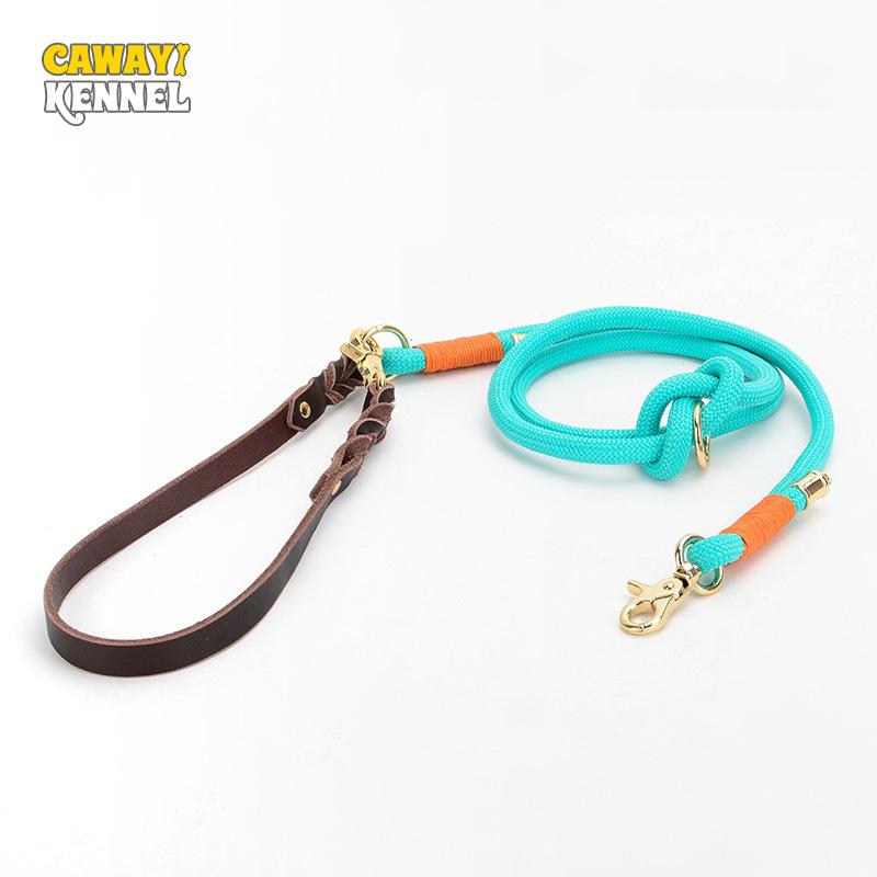 

CAWAYI KENNEL нейлоновые кожаные поводки для собак P-цепь веревки для домашних собак однотонные тренировочные поводки для собак поводок для собак товары для щенков
