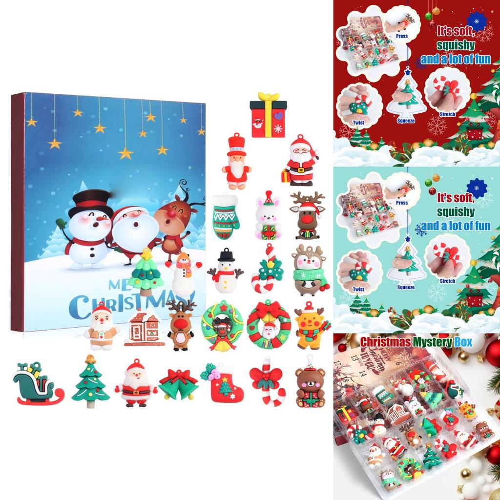 Santa Claus Christmas Advent Calendar Pvc 3d Iconic Figures For Holiday Party Decor And Gifts