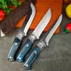With Cover Kitchen Knives Cook Meat Cleaver Vegetables Slice Fruit Chef Knife Wood Handle Hand Forge Blade Butcher Boning Knife