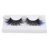 1 Pair 25mm Blue False Eyelashes Women Stylish Costume Party Reusable Long Curly Colored Fake Eyelashes 697A‑3C