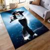 Dancing figure with hat and starry blue glow. Non-slip rug suitable for living room and bedroom sofas.