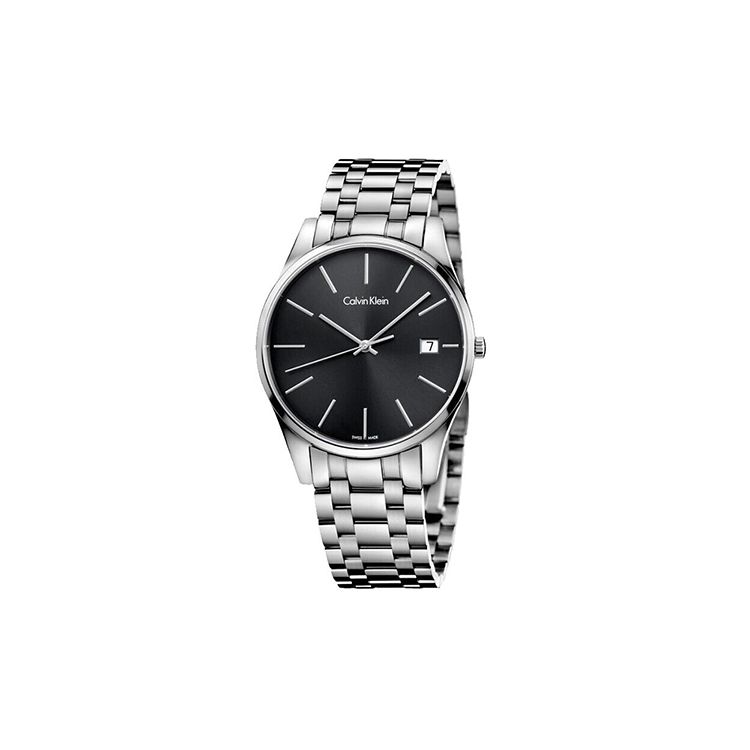 Calvin Klein Ck Quartz Time Memory Series Watch Quartz Movement Stainless Steel Band Black Dial Men watches K4N21141 Black Dial