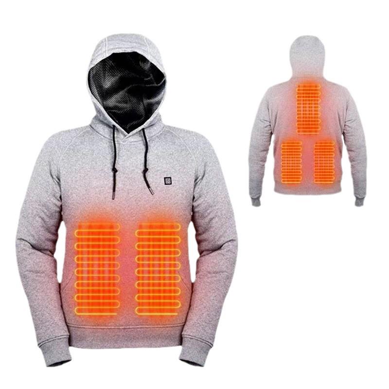 USB Heated Hooded Sweatshirt - Unisex Casual Electric Warm Wear
