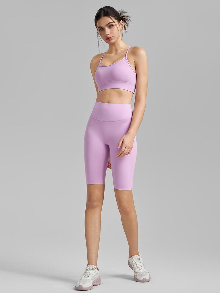 Autumn 2025 Women's Two-Piece Fitness Set: Lycra Yoga Capris & Sports Bra