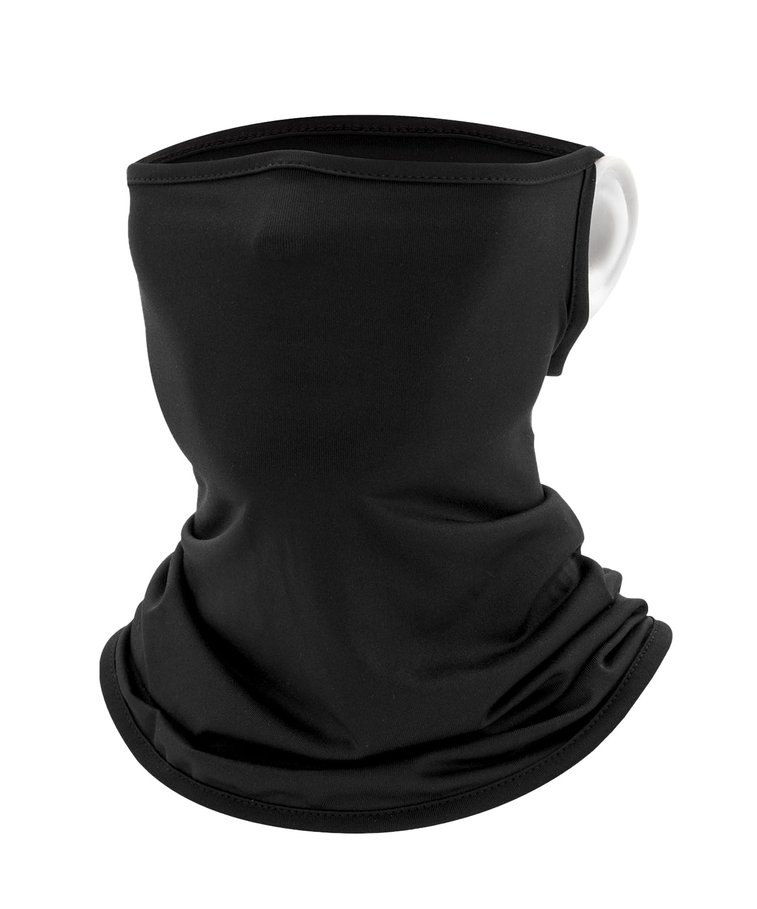 

Yotonna Маска для лица с петлями для ушей для мотоциклов и защита шеи для мужчин, защита от ультрафиолета и лица от солнца для гор и улицы, унисекс, высокая эластичность чёрный