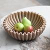 Nordic Style Grooved Ruffled Fruit Bowl Ornament - Creative Art Display for Model Room Decoration