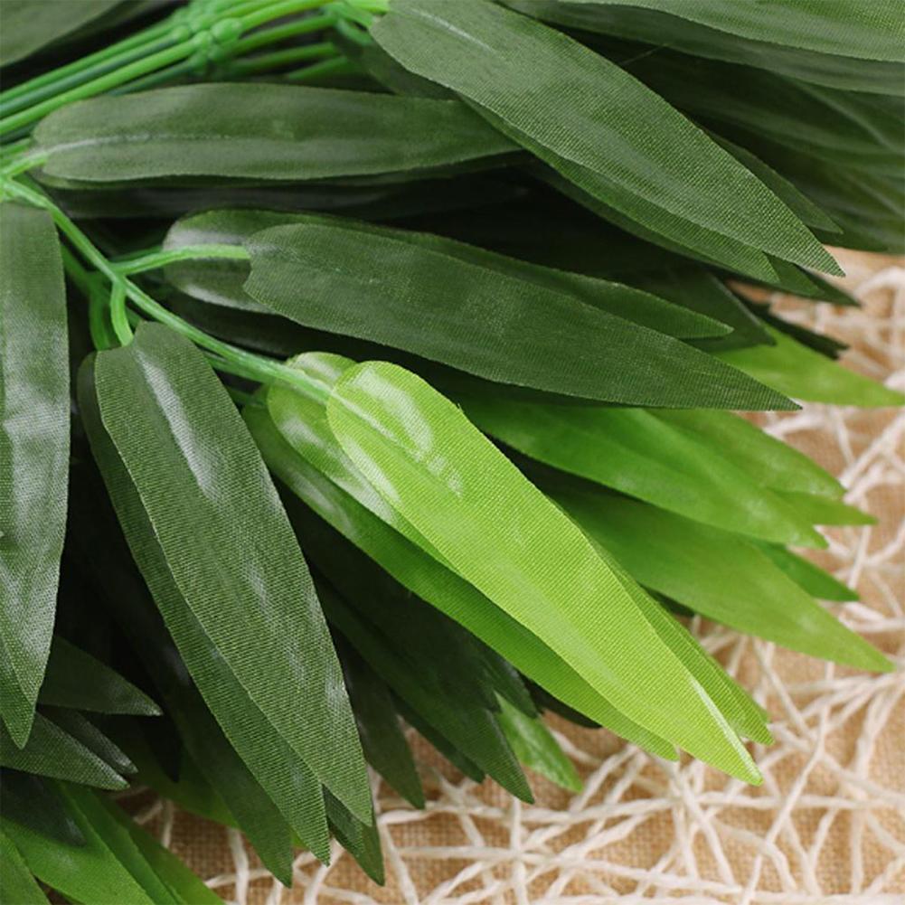 10pcs Artificial Green Bamboo Leaves Fake Green Plants Simulation Green Plants Art Home Hotel Office Decoration Supplies