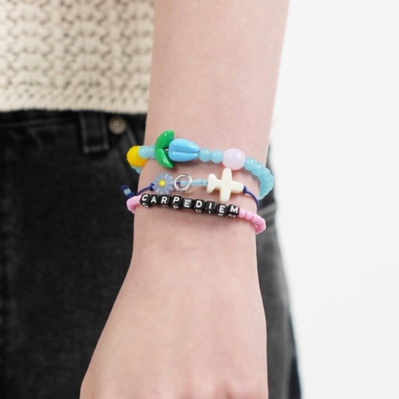 BONBEAU Jace Tulip Color Glass Ball Bracelet Tulip Charm Czech Glass Ball Bead Banding Bracelet