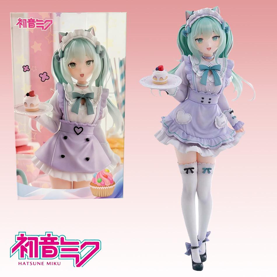Hatsune Miku Desktop Cute Action Figure 18Cm Neko T-Shirt Ver. Anime Figurine Kawaii Girl Model Toy Gift
