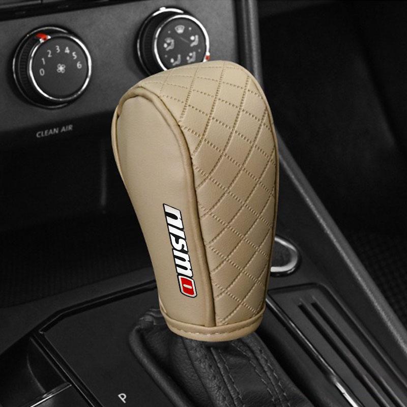 1Pcs Car Gear Shift Cover Leather Shift Lever Cover Gearbox Shifter Knob Protective For Nissan Nismo Qashqai X J10 J11 Trail Tiida Teana Skyline