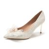 2024 Wedding Stilettos With Flowers White Temperament Stilettos With Party Gentle Wind Princess Women'S Shoes