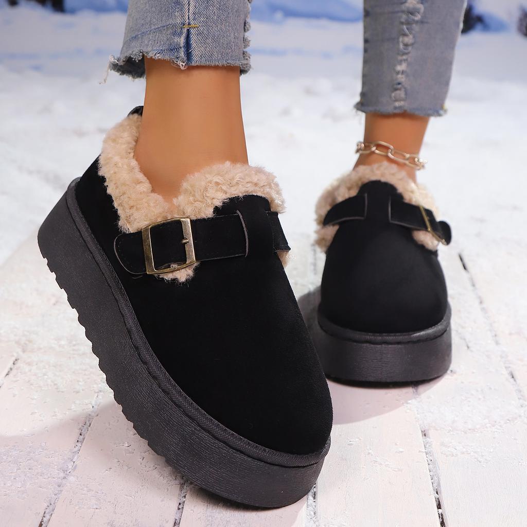 Fashion Women Platform Boots New Luxury Winter Women Warm Shoes Outdoor Cotton Slippers Plush Fashion Retro Boots Women Zapatos De Mujer