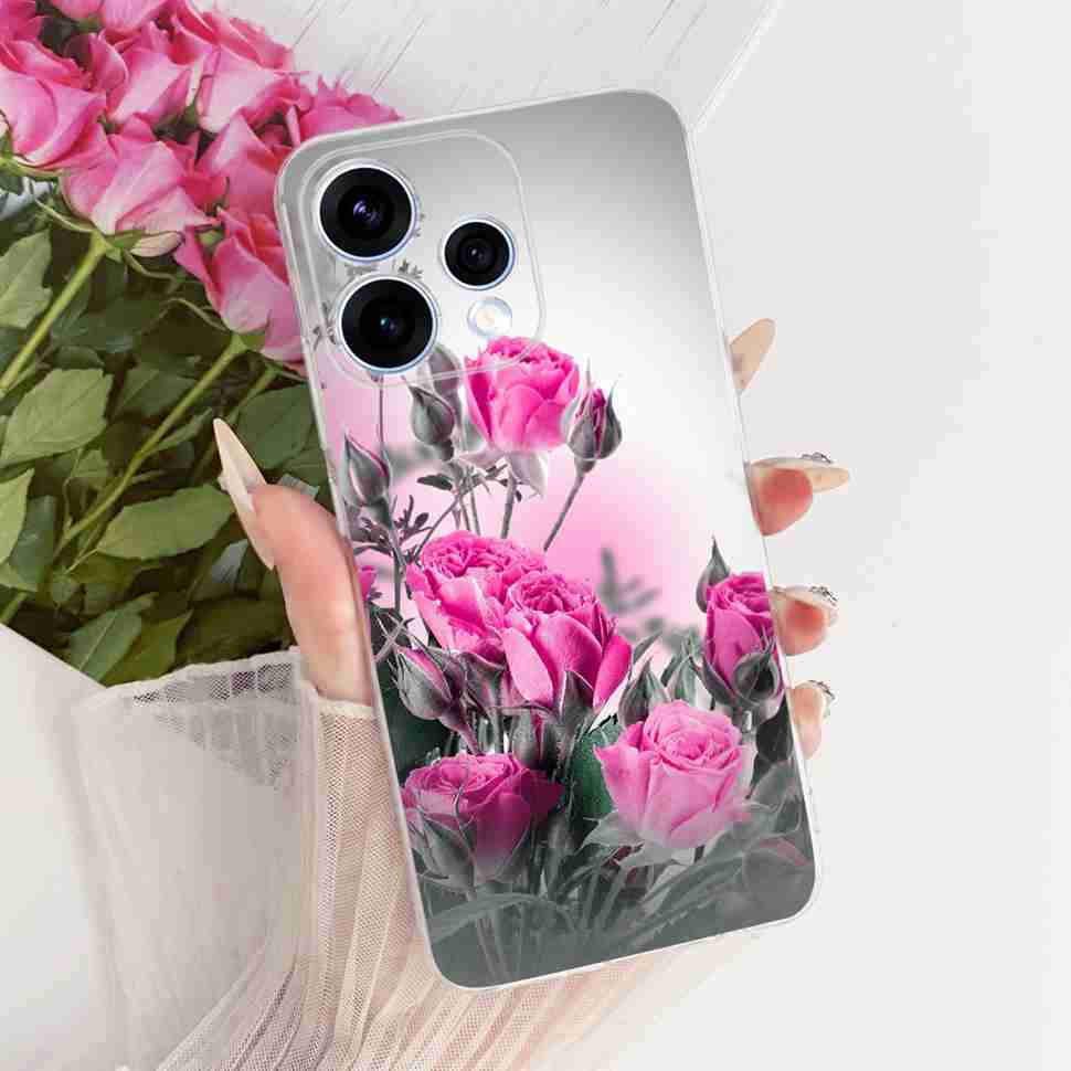 Para Oppo Reno15 5G Funda Flor Colorida Silicona Suave Cubierta Trasera Para Oppo Reno15 Reno 15 5G CPH2825 Carcasa de Teléfono Fundas