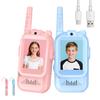 2 Peças Interfone de Vídeo Infantil Brinquedo com Efeitos de Voz Longo Alcance Display de Tela Intercomunicador Sem Fio Portátil Interno Externo Meninos Meninas Rádio Bidirecional Brinquedo