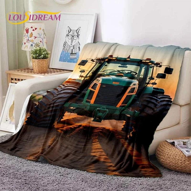 Retro Tractor Car 3D Truck Soft Flannel Blanket for Beds Bedroom Sofa Picnic ,Throw Blanket for Cover Outdoors Leisure Gift