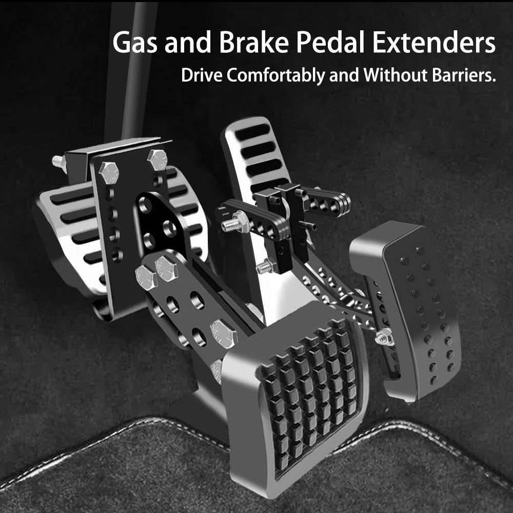 1 Pair Gas and Brake Pedal Extenders Adjustable Length & Angle for Short Drivers People, Kart, Ride On Toys, Driving Cars