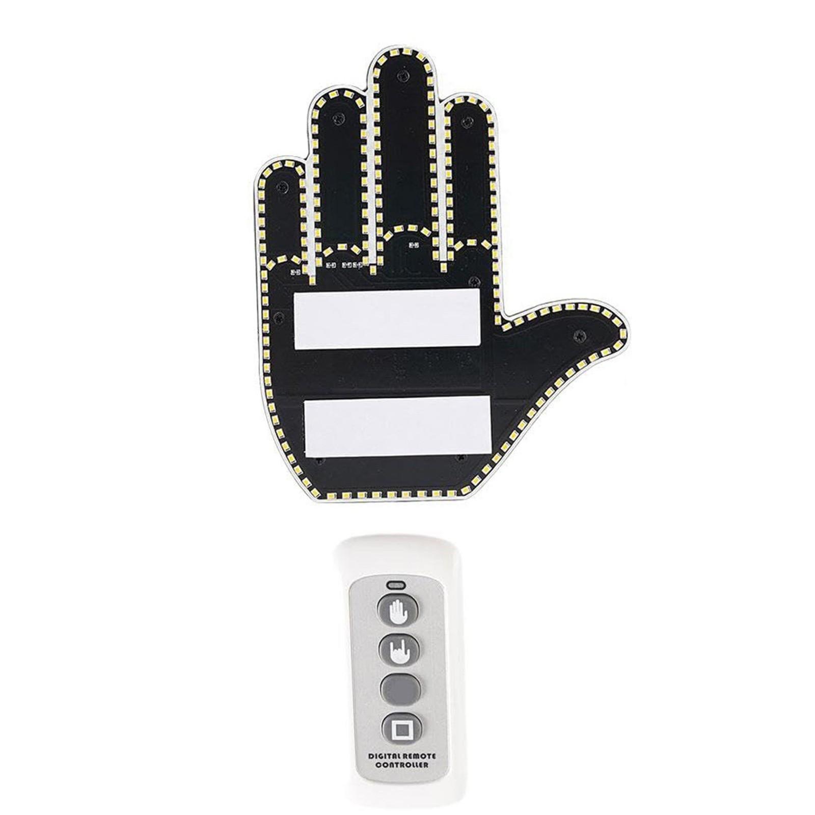 

Забавный автомобильный фонарь для пальцев с дистанционным управлением, дорожные знаки, светодиодный светильник для жестов среднего пальца One Size