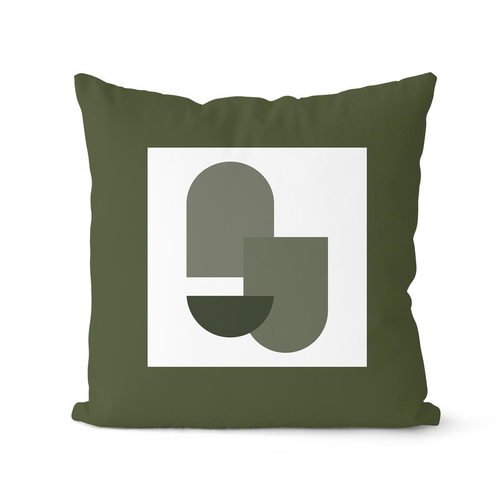 Nordisch Waldgrün Geometrischer Kissenbezug Modern Schlicht Home Modellzimmer Sofa Kunst Kissen