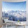 Winter Snow Tapestry Mountain Forest Snowy Pine Tapestry Sunset Landscape Tapestry Art Home Living Room Bedroom Decor Tapestries