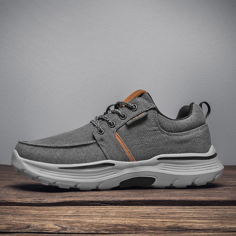 Mode Atmungsaktiv Weich Herren Sneaker Outdoor Freizeitschuhe Rutschfest Herren Canvas Schuhe Outdoor Freizeitspaziergang Trainer Schnürschuhe Trekkingschuhe
