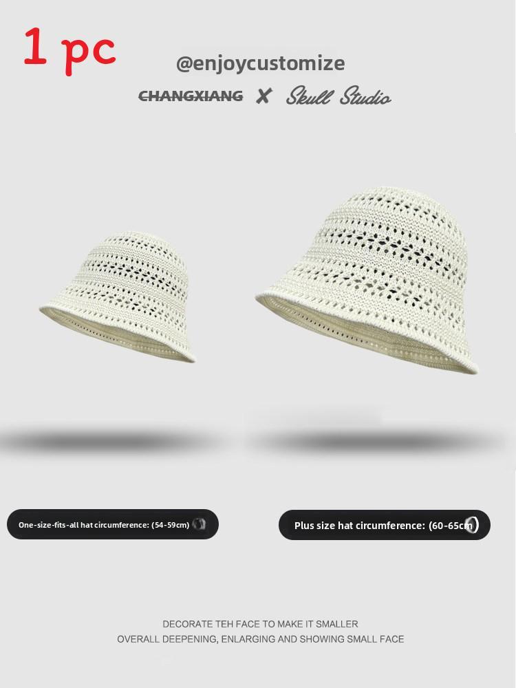 Fisherman Hat Large Size Cotton Sun Protection Wide Brim Summer Style For Casual Wear