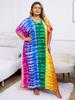 Bohemian Long Dress Women Robe Colorful Classy Lounge Wear House Dress Beach Wrap Outfit Relaxed Fresh Q1546
