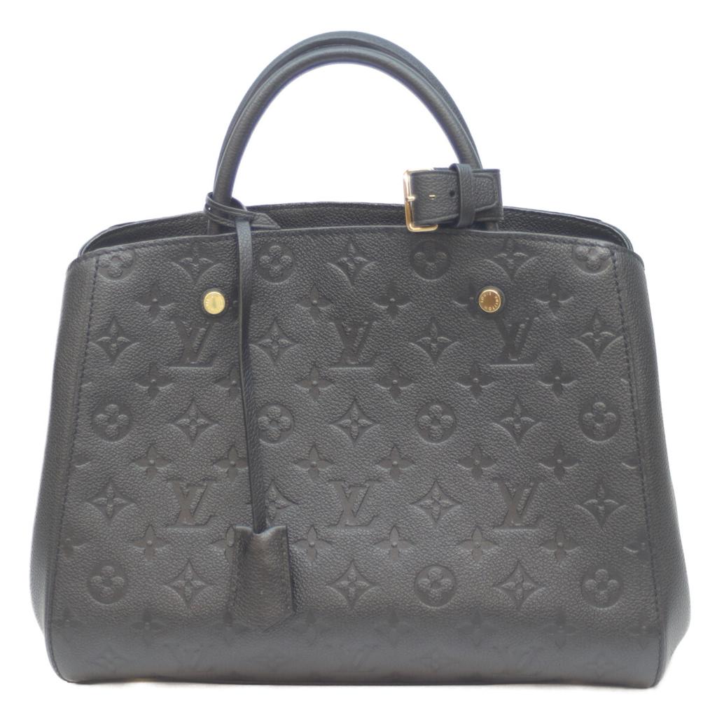 Louis Vuitton 16 Years M41048 Black Enprint Montaigne MM Handbag blackUsed