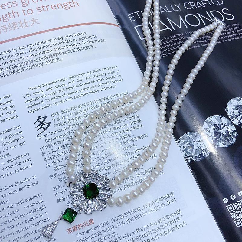 Natural Freshwater Pearl Necklace for Women - Versatile Multi-Layer Clavicle Chain Design