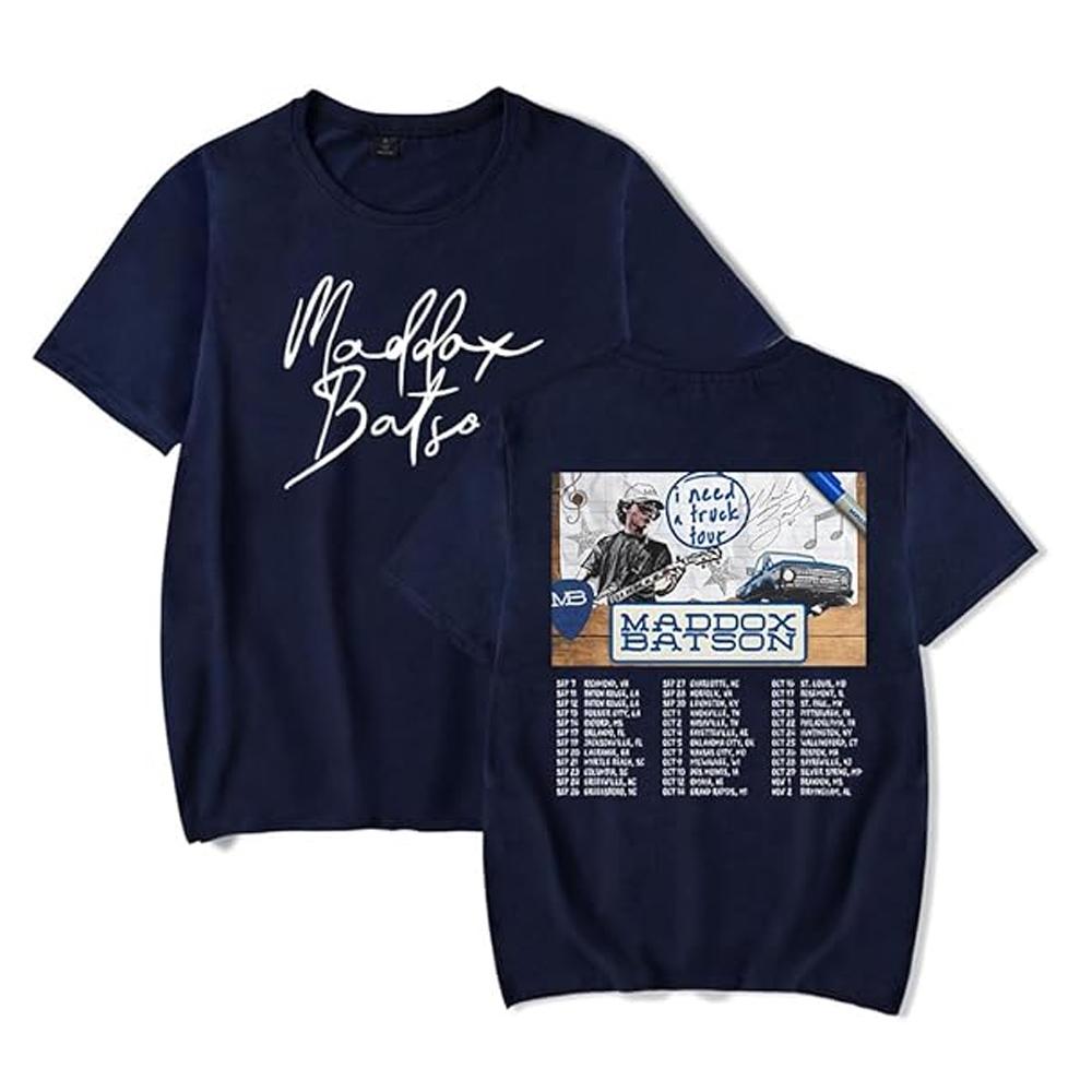 Maddox Batson I Need A Truck Tour Merch Trička Pánské Dámské Unisex Módní Krátký Rukáv Kulatý Výstřih Košile