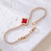 Copper inlaid zircon clover women's bracelet