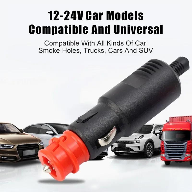 Universal 12V-24V Car Cigarette Lighter Plug Socket Power Plug Connection Cigaret Socket Adaptor Male Plug Accessories