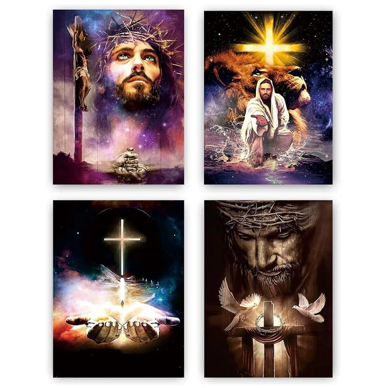 Vintage Risorto Gesù Croce Religione Cristiana Arte da Parete Pittura su Tela Poster Stampa Soggiorno Immagini Grandi Arredamento Casa Moderno