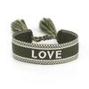 Handmade European Style Embroidered Love Bracelet with Tassels for Girls