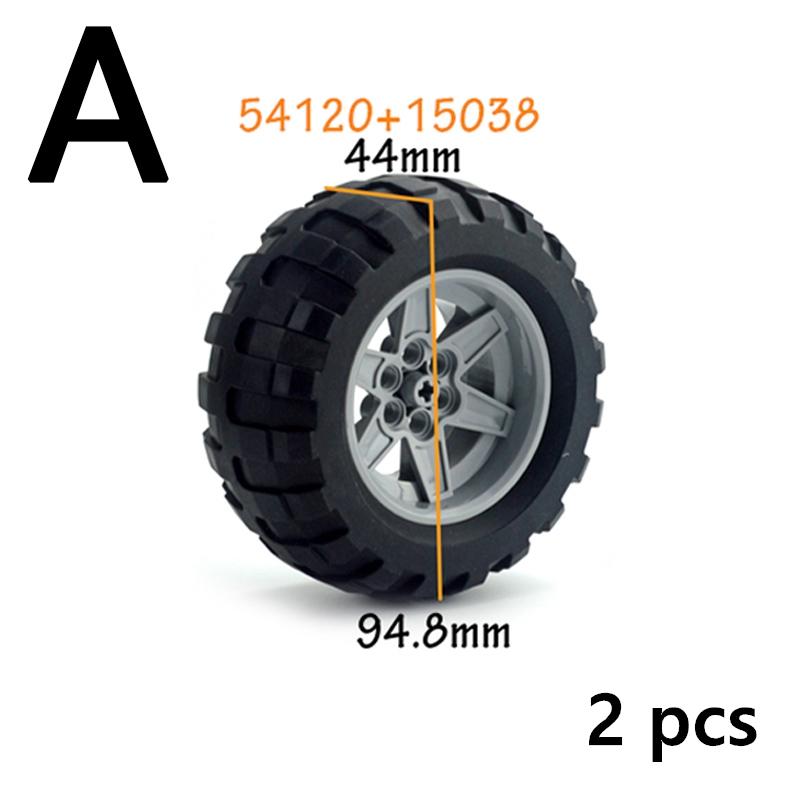 MOC Brick Wheel Hub Technical Tire Car Truck Vehicle Tire Construction Building Blocks 56145 32019 86652 56908 41897 54120 Leduo