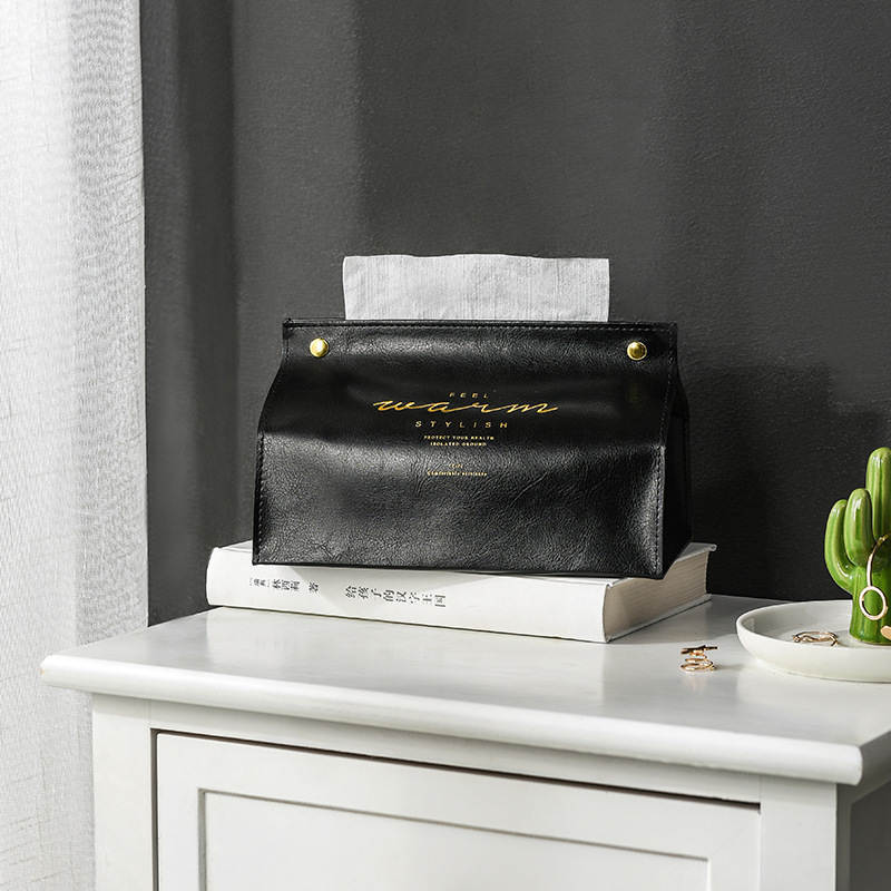 Creative Leather Tissue Storage Box Container Case Foldable Home Kitchen Bedroom Car Desktop Napkin Paper Holder Organizer