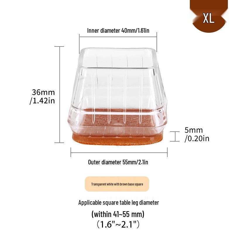 Silicone Chair Leg Covers with Felt Pads - Furniture Protection and Noise Reduction