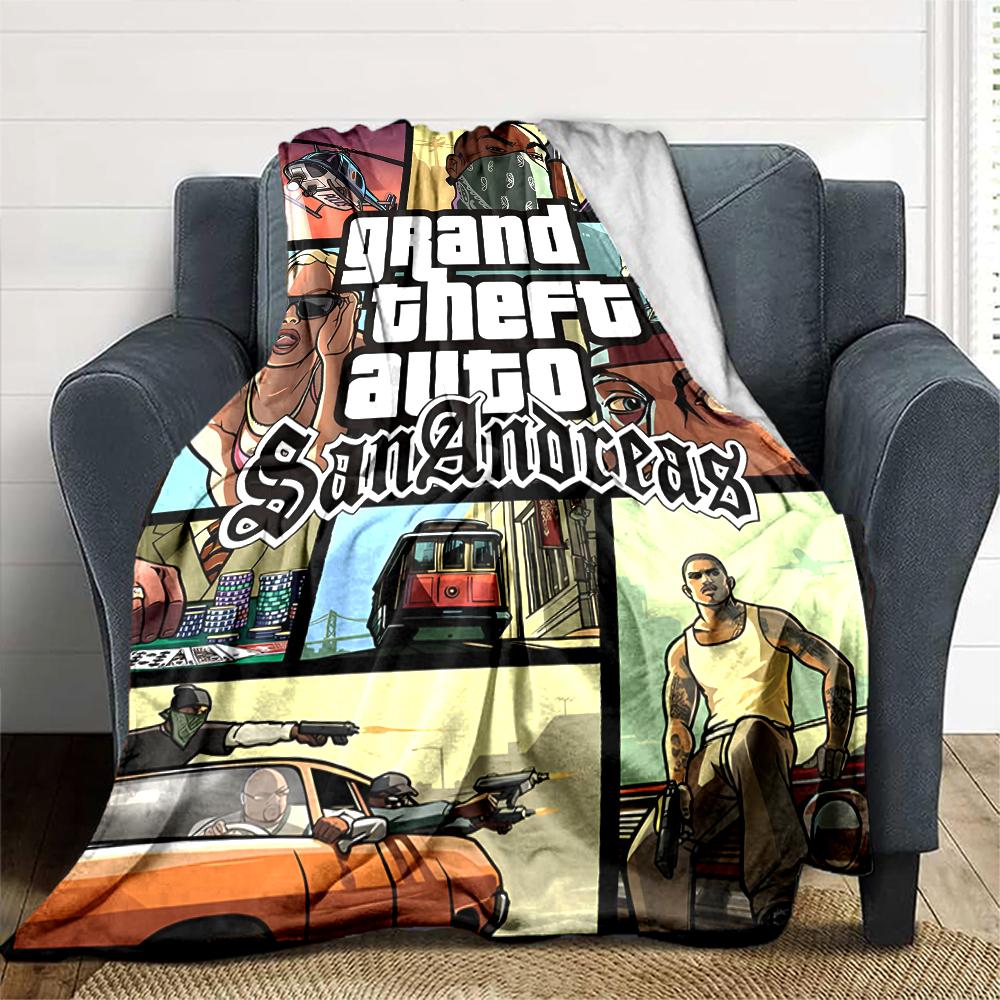 1pc GTA Blanket, Gift, for Men and Women, Soft Blanket, Good for Sofa Bed Couch Travel, Lightweight Flannel Blanket