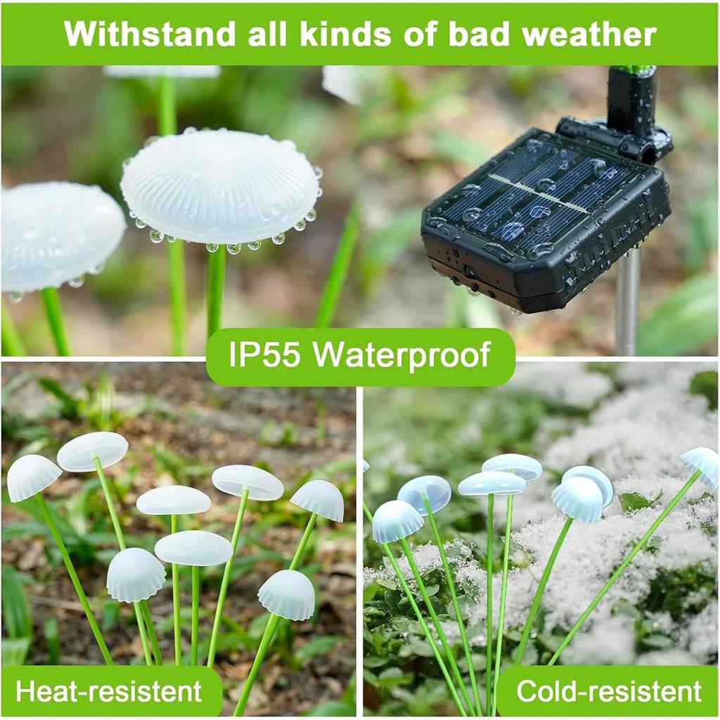 Solar Garden Lights Led Jellyfish Light Mushroom Panel For Fence Lighting Yard Outdoor Waterproof Ip65 Backyard Decoration With