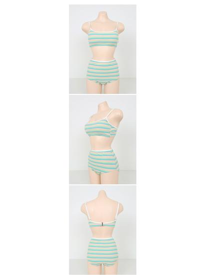 Women's Striped Print Bikini - Split Design Beach Swimsuit